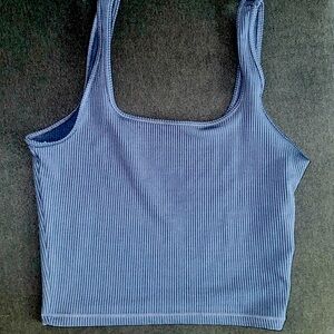 Dark grey/ blue cropped tank top